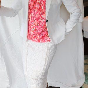 Banana Republic white lace skirt